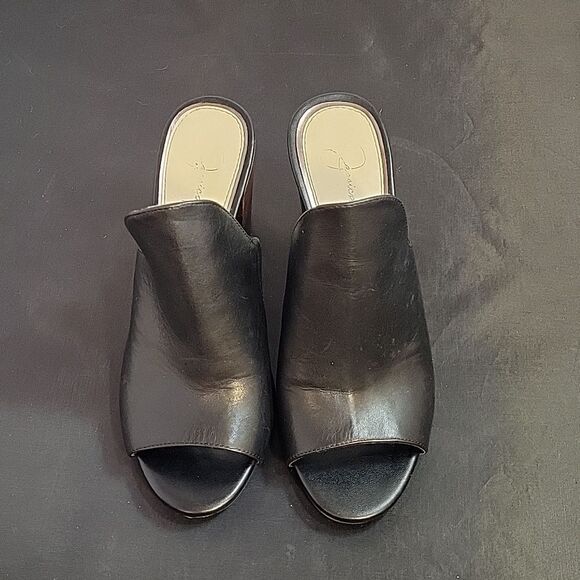 JESSICA SIMPSON PEEP TOE BLOCK HEEL SLIDE MULE SANDAL - Picture 3 of 13